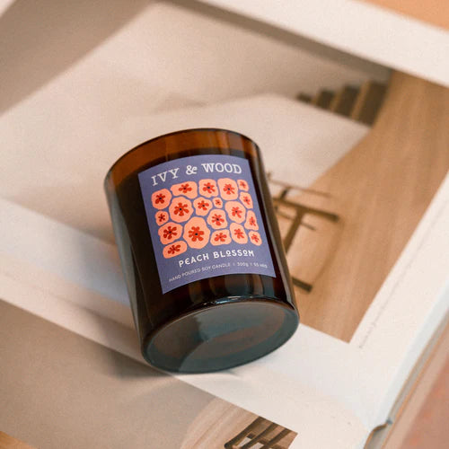 Ivy_and_Wood_Peach_Candle_l_Flower_Mint_l_Bendigo_Florist