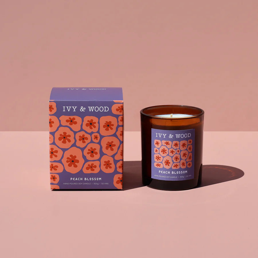 Ivy & Wood Peach Blossom Candle l Flower Mint l Bendigo Florist